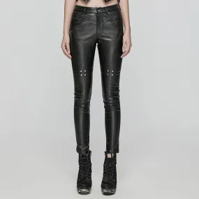 Women's Punk Splice Faux Leather Pants