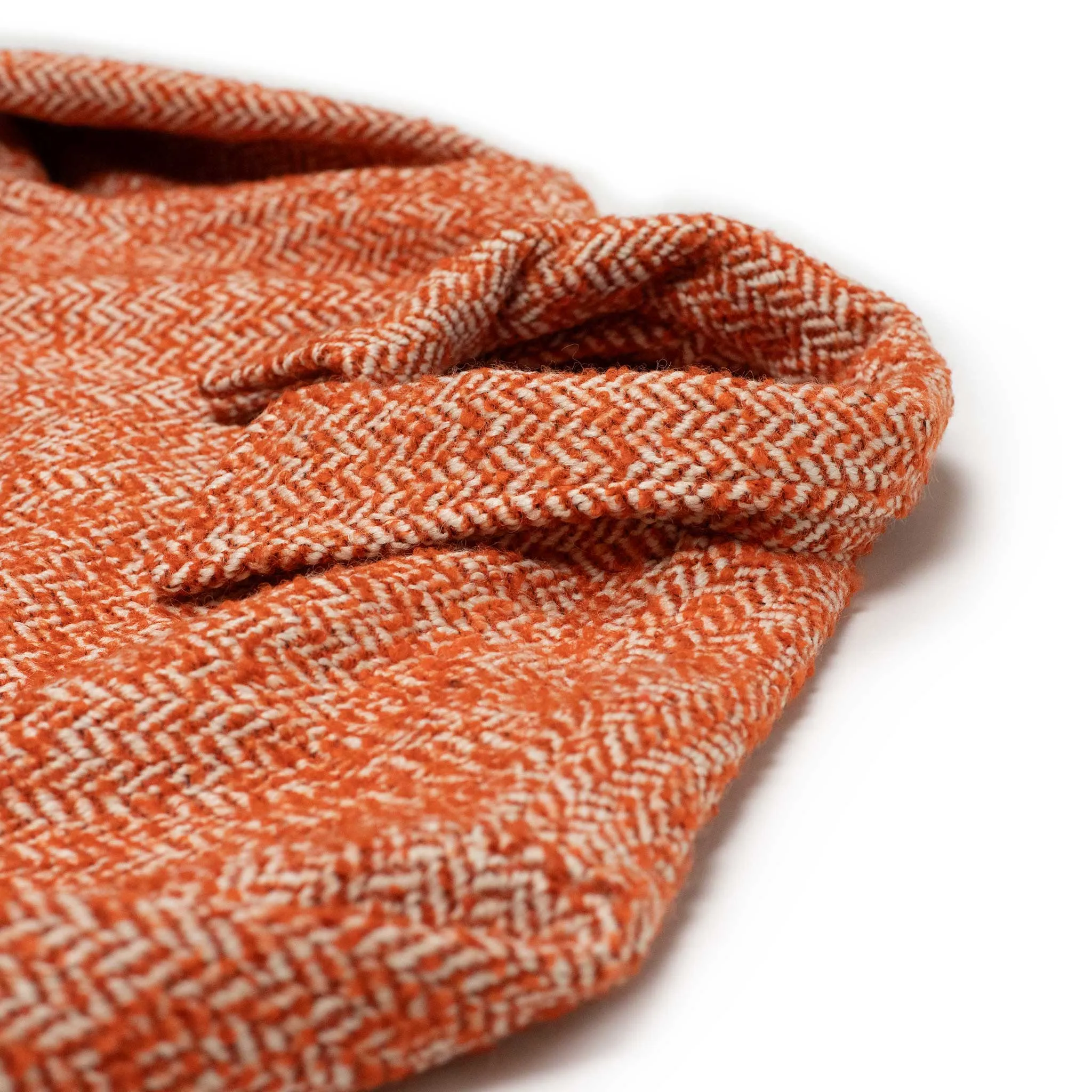 Woolen London 68 jacket in burnt orange herringbone wool