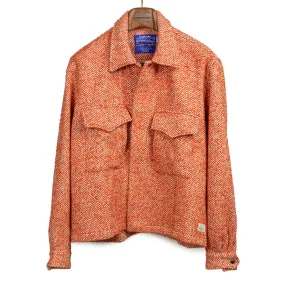 Woolen London 68 jacket in burnt orange herringbone wool