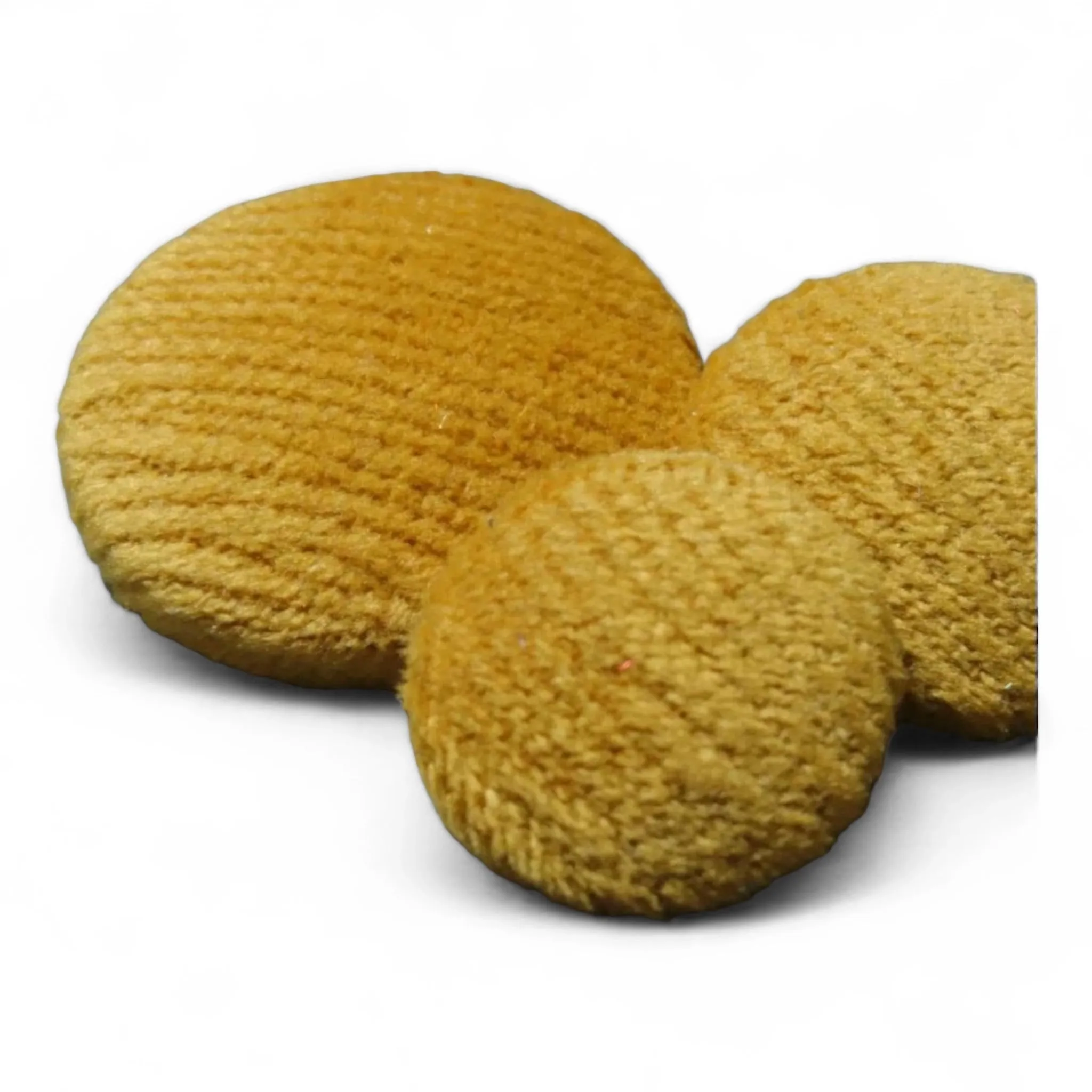 Yellow Textured Velvet Buttons - Choice of Sizes